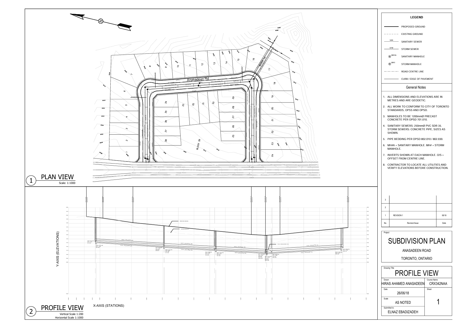 Subdivision Plan - Anasadeen Road - Civil engineering drawing preview